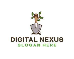 Organic Shovel Plant logo design