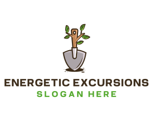 Organic Shovel Plant logo design