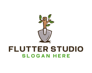 Organic Shovel Plant logo design