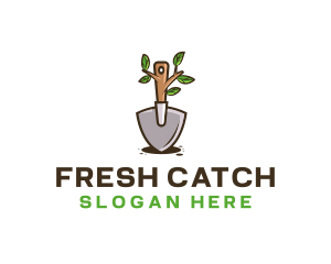 Organic Shovel Plant logo design