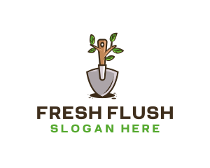 Organic Shovel Plant logo design