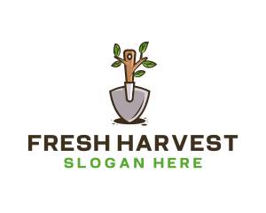 Organic Shovel Plant logo design