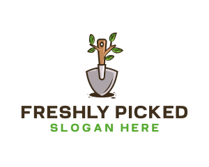 Organic Shovel Plant logo design