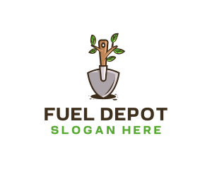 Organic Shovel Plant logo design