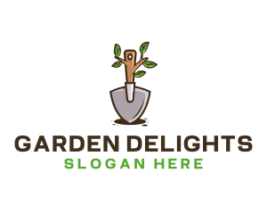 Organic Shovel Plant logo design