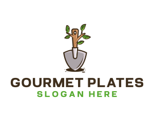 Organic Shovel Plant logo design