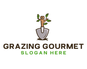 Organic Shovel Plant logo design