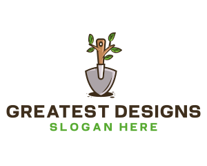 Organic Shovel Plant logo design