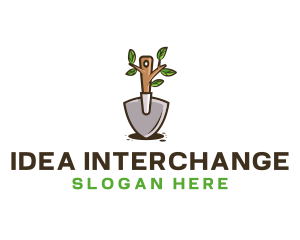 Organic Shovel Plant logo design