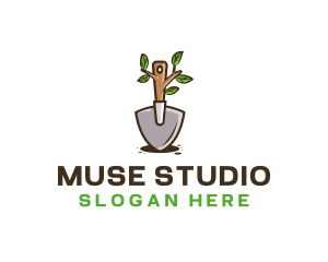 Organic Shovel Plant logo design