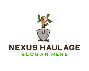 Organic Shovel Plant logo design