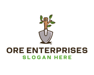 Organic Shovel Plant logo design