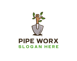 Organic Shovel Plant logo design