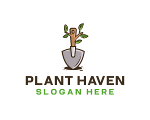 Organic Shovel Plant logo design