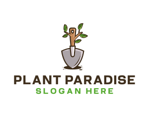 Organic Shovel Plant logo design