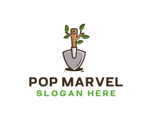 Organic Shovel Plant logo design