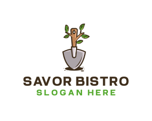 Organic Shovel Plant logo design