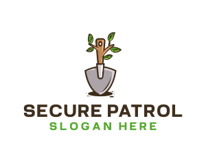 Organic Shovel Plant logo design