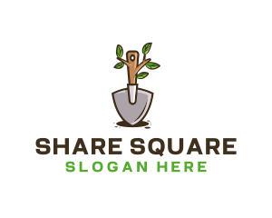 Organic Shovel Plant logo design