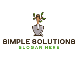 Organic Shovel Plant logo design