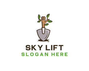 Organic Shovel Plant logo design