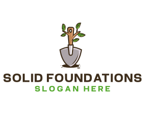 Organic Shovel Plant logo design