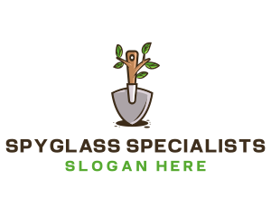 Organic Shovel Plant logo design