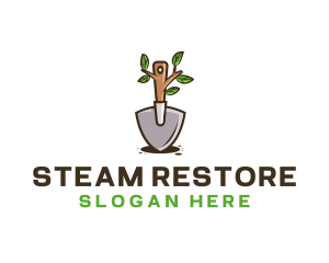 Organic Shovel Plant logo design