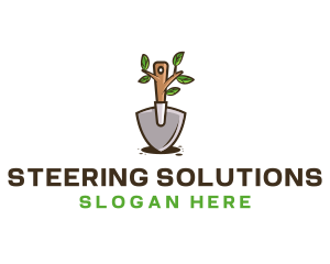 Organic Shovel Plant logo design