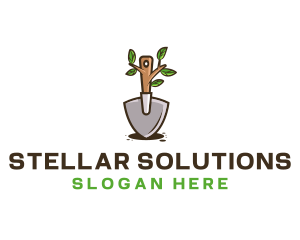 Organic Shovel Plant logo design