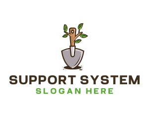 Organic Shovel Plant logo design