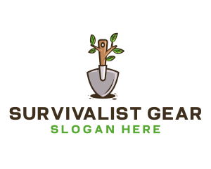 Organic Shovel Plant logo design