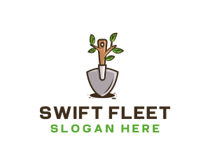 Organic Shovel Plant logo design