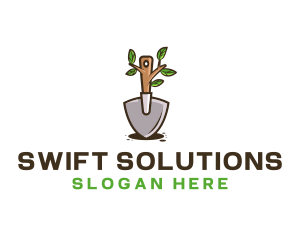 Organic Shovel Plant logo design