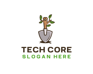 Organic Shovel Plant logo design