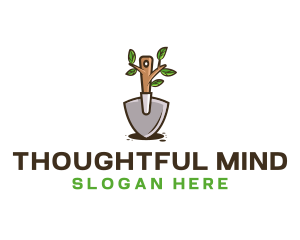 Organic Shovel Plant logo design