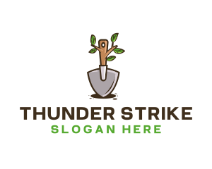 Organic Shovel Plant logo design