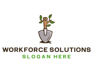 Organic Shovel Plant logo design