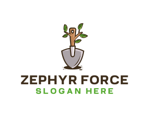 Organic Shovel Plant logo design