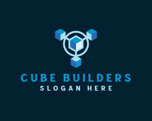 Artificial Intelligence 3D Cube logo design