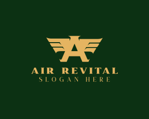 Aviation Logistic Wings Letter A logo design