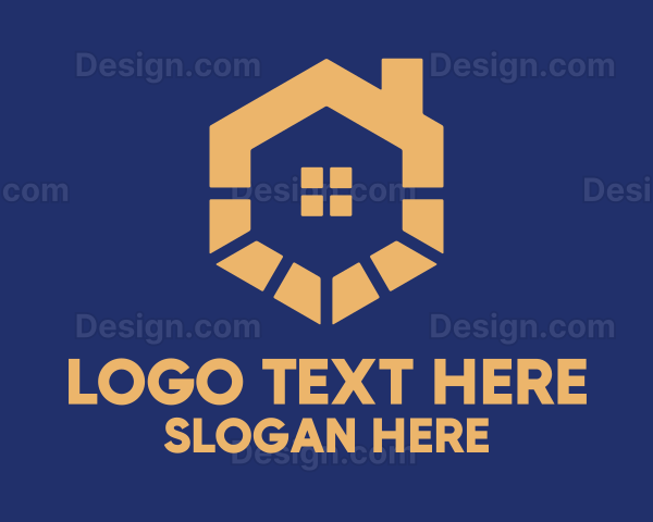 Orange Hexagon House Logo