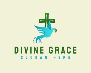 Holy Cross Dove Peace logo design