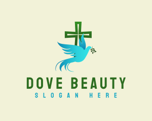 Holy Cross Dove Peace logo design