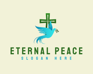 Holy Cross Dove Peace logo design