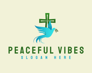 Holy Cross Dove Peace logo design