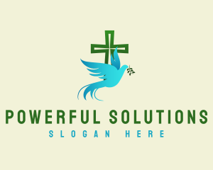 Holy Cross Dove Peace logo design