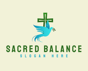 Holy Cross Dove Peace logo design