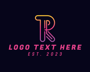 Gradient Neon Business Letter R logo