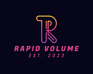 Gradient Neon Business Letter R logo design